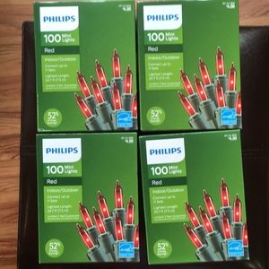 Red Mini  Lights 100 per box 4 Boxes New